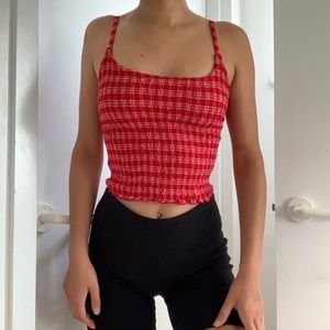 Red gingham tank top